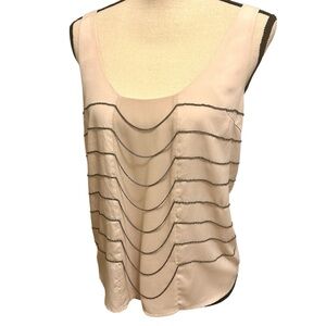 Early 2000s Urban Outfitters Cream Chain Trim Top – Y2K size Medium